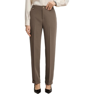 GRACE KARIN Ankle Dress Pants Women Business Casual Slacks Office Work Wear(Brown)