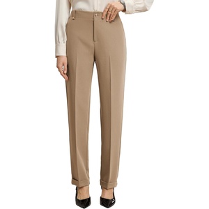 GRACE KARIN Ankle Dress Pants Women Business Casual Slacks Office Work Wear(Khaki)