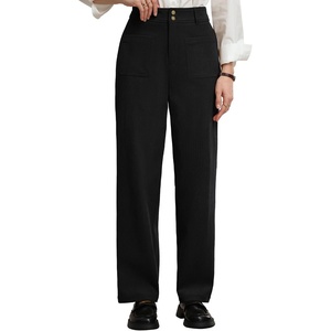 GRACE KARIN Casual Corduroy Pants for Women 2026 Pencil Trousers(Black)
