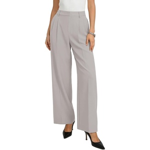 GRACE KARIN Women’s Wide Leg Work Pants, Trousers Casual Office Slacks(Taupe)