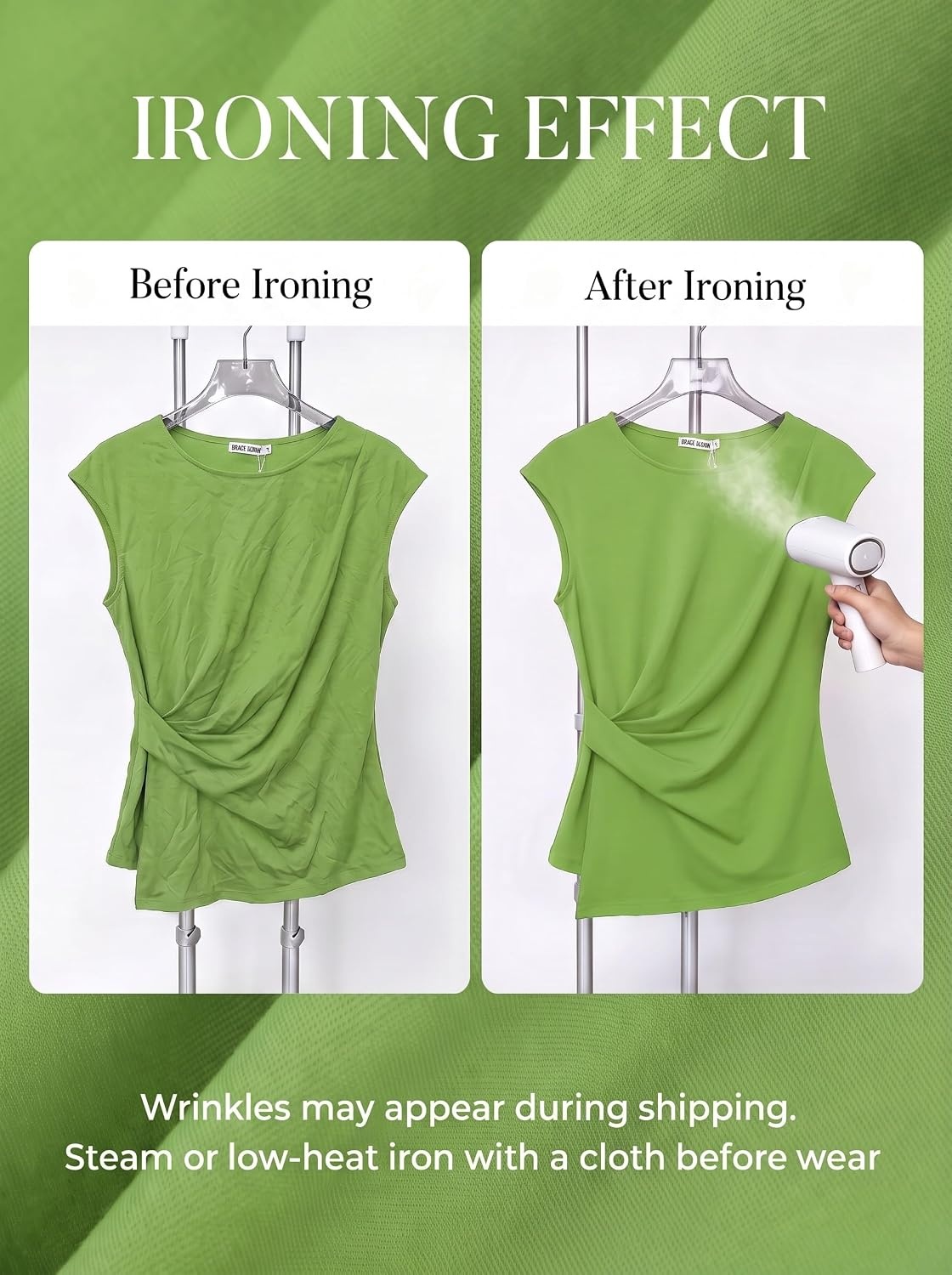 image:imageGRACE KARIN Womens 2026 Summer Tops Dressy Peplum ShirtBright Green