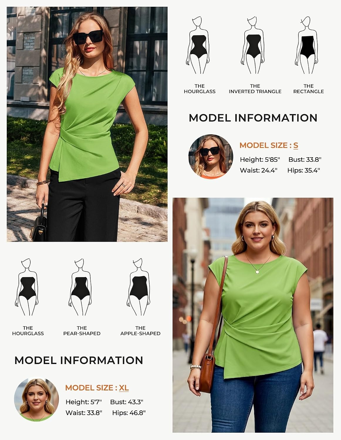 image:imageGRACE KARIN Womens 2026 Summer Tops Dressy Peplum ShirtBright Green
