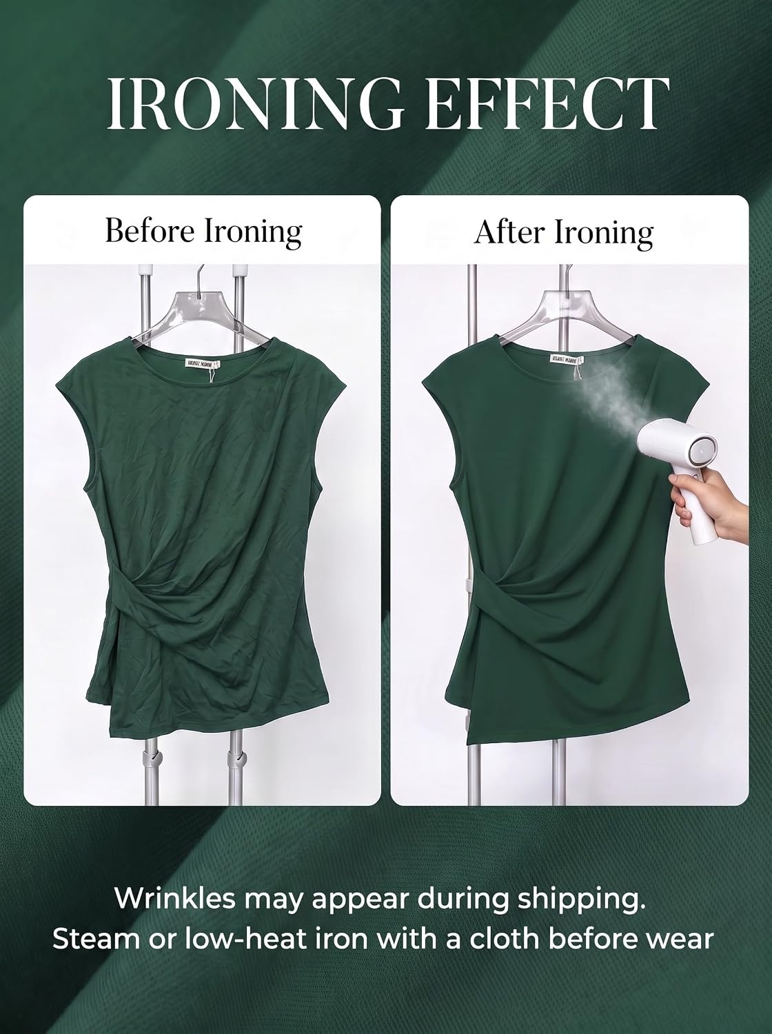 image:imageGRACE KARIN Womens 2026 Summer Tops Dressy Peplum ShirtDark Green