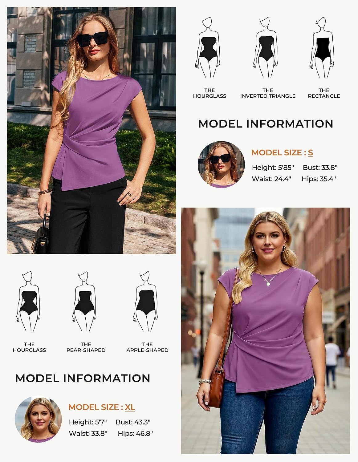 image:imageGRACE KARIN Womens 2026 Summer Tops Dressy Peplum ShirtDeep Purple