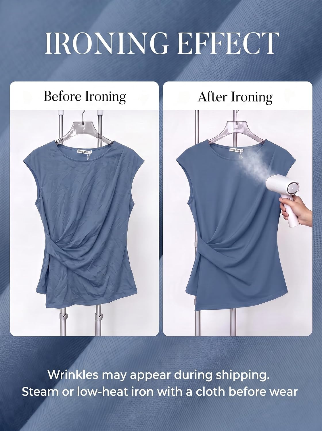 image:imageGRACE KARIN Womens 2026 Summer Tops Dressy Peplum ShirtDenim Blue