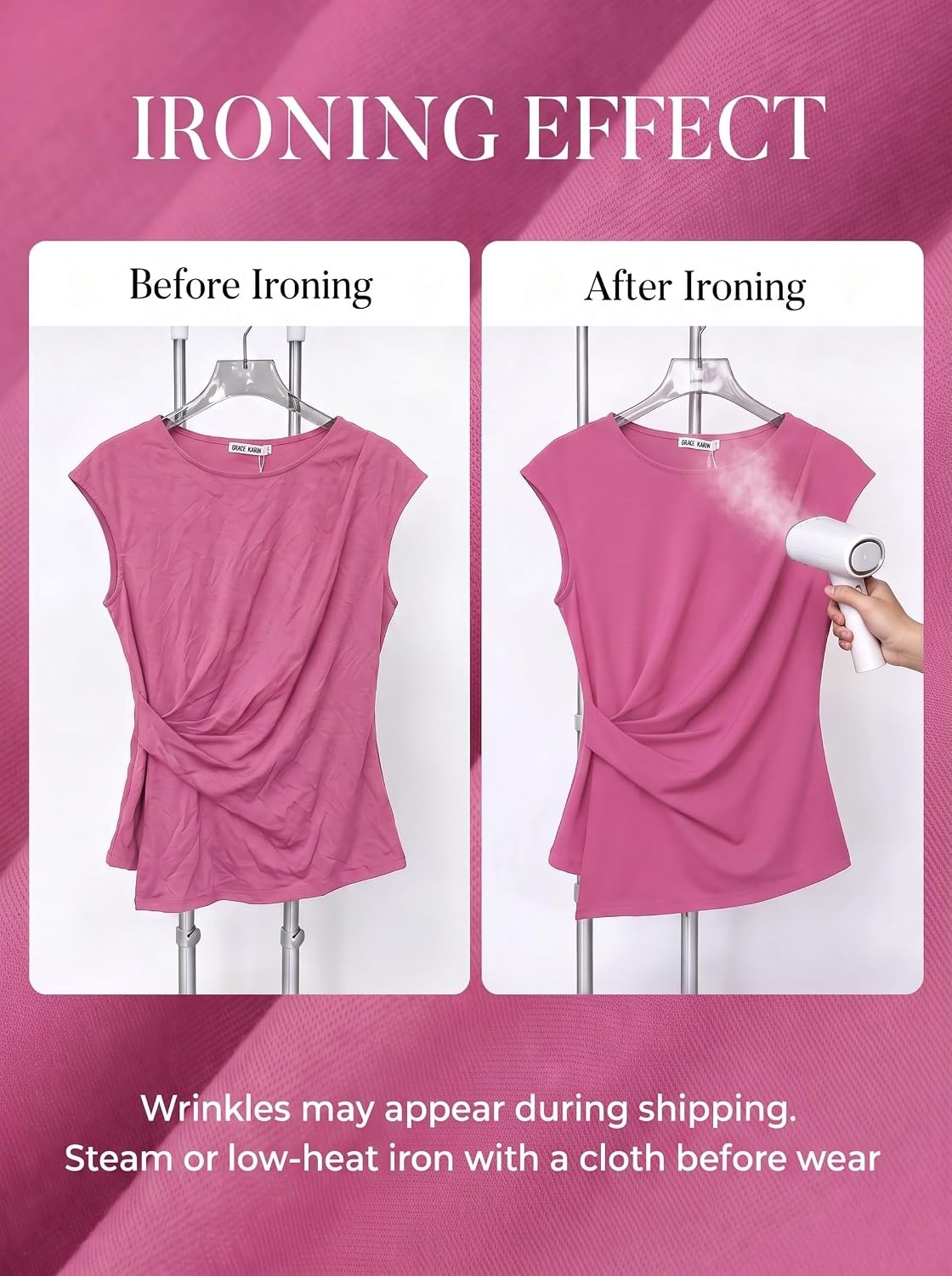 image:imageGRACE KARIN Womens 2026 Summer Tops Dressy Peplum ShirtDusty Pink