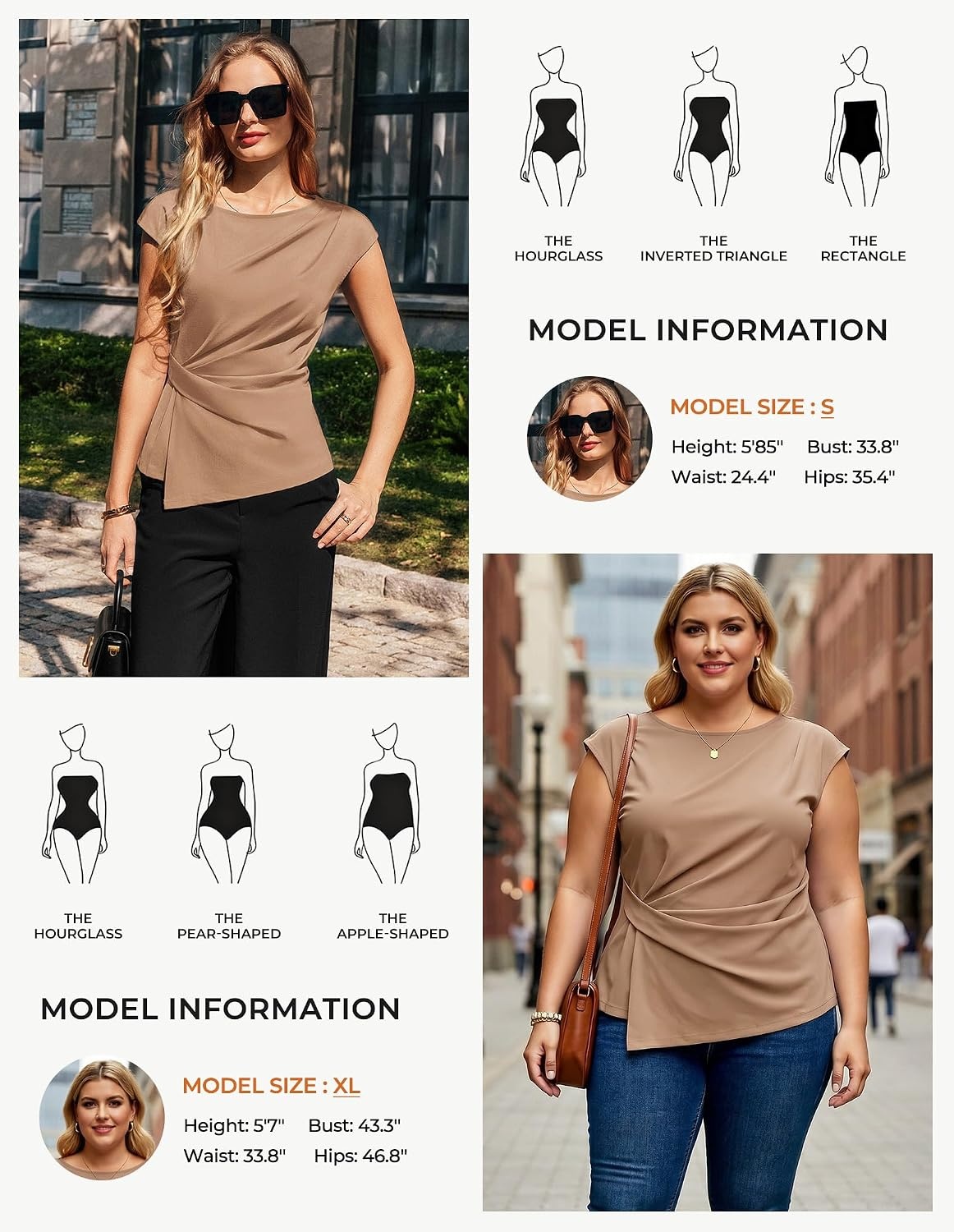 image:imageGRACE KARIN Womens 2026 Summer Tops Dressy Peplum ShirtKhaki