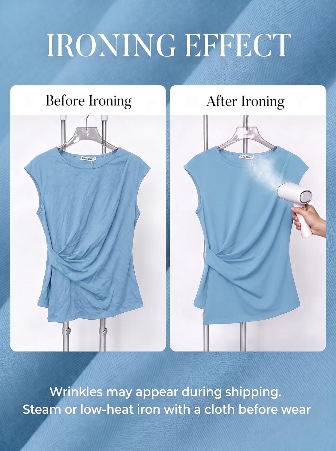 image:imageGRACE KARIN Womens 2026 Summer Tops Dressy Peplum ShirtLight Blue