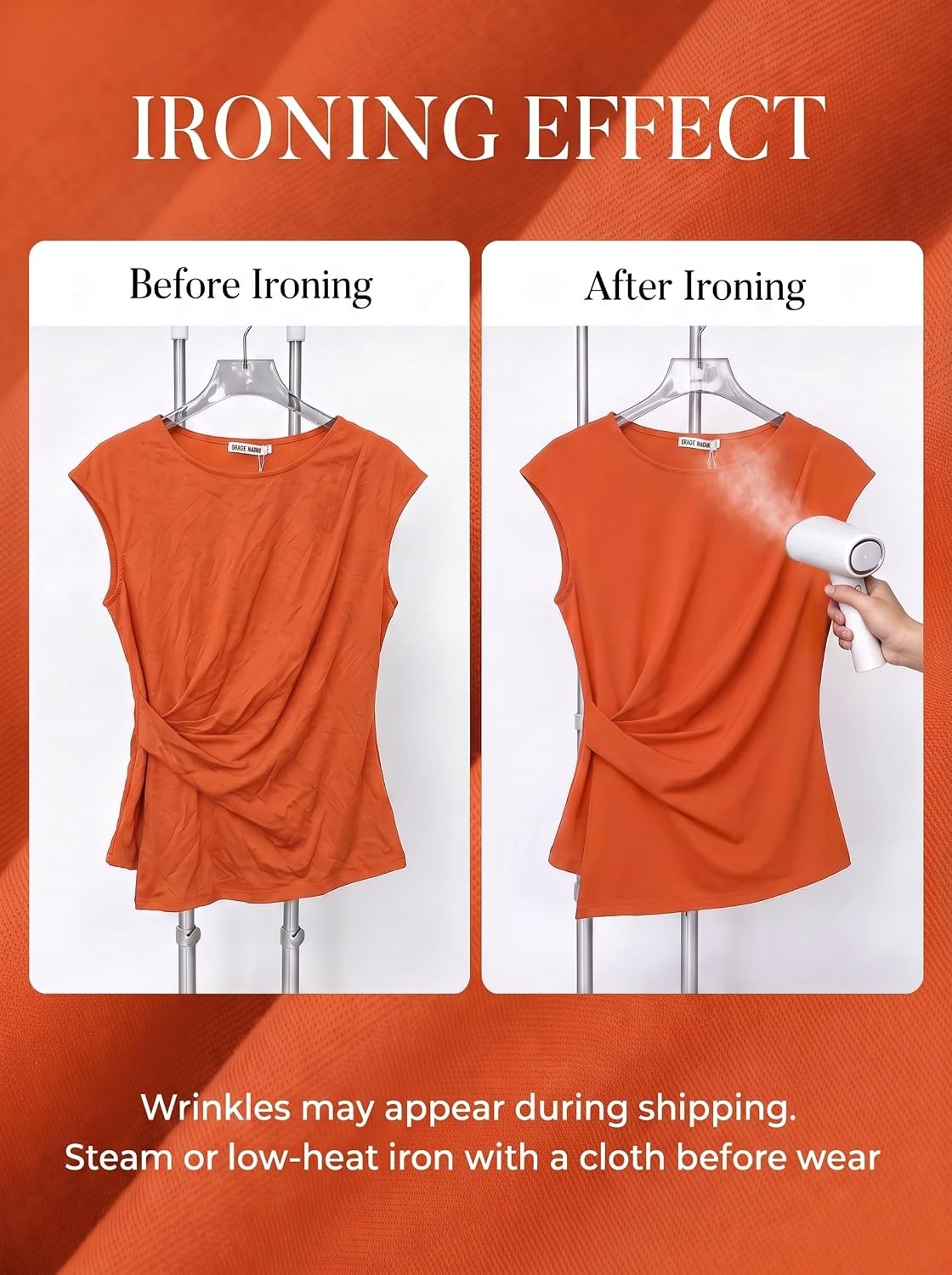image:imageGRACE KARIN Womens 2026 Summer Tops Dressy Peplum ShirtOrange