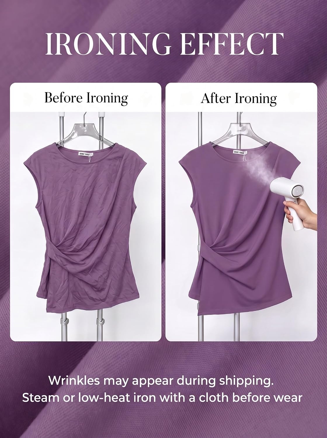 image:imageGRACE KARIN Womens 2026 Summer Tops Dressy Peplum ShirtPurple