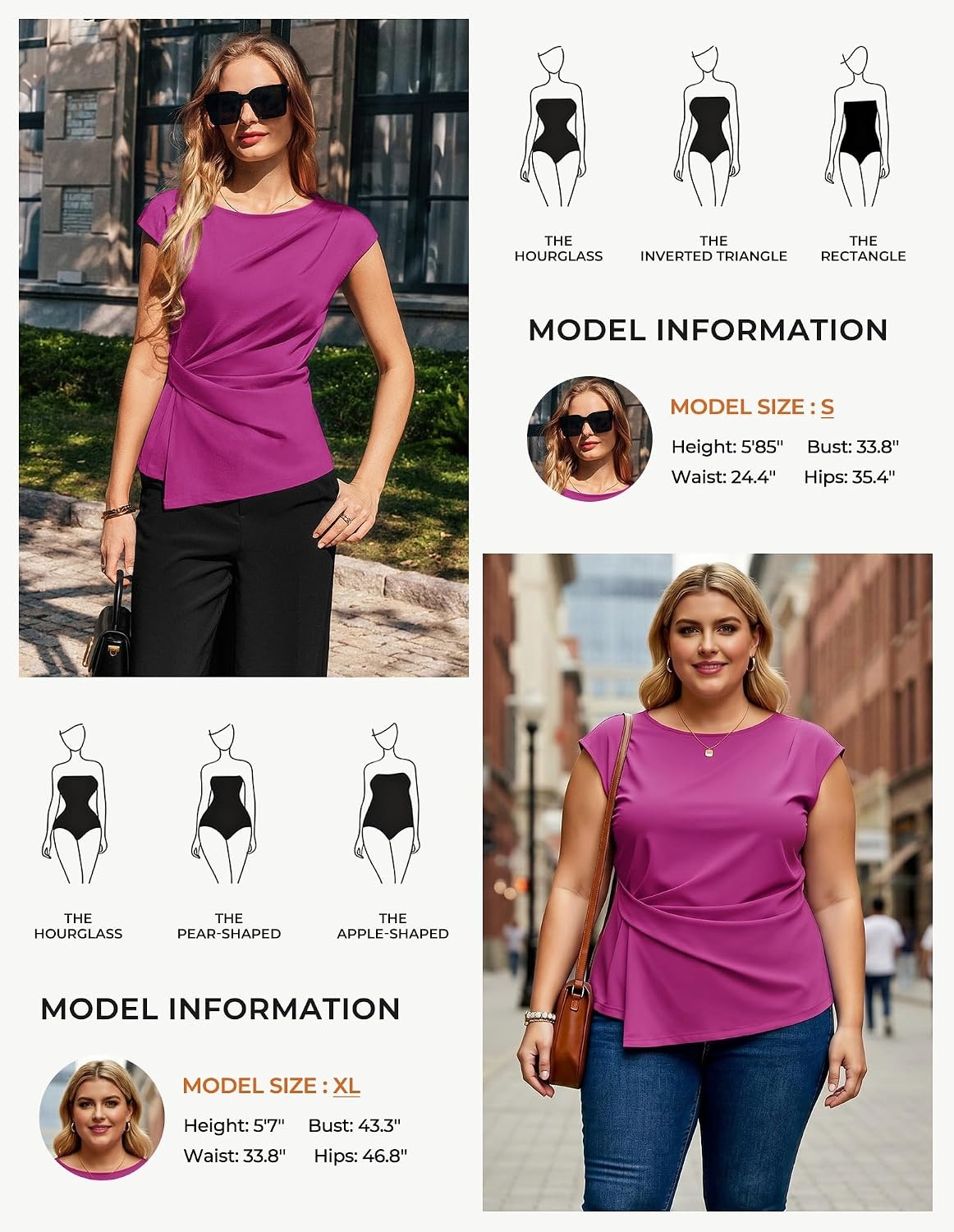 image:imageGRACE KARIN Womens 2026 Summer Tops Dressy Peplum ShirtPurplishred