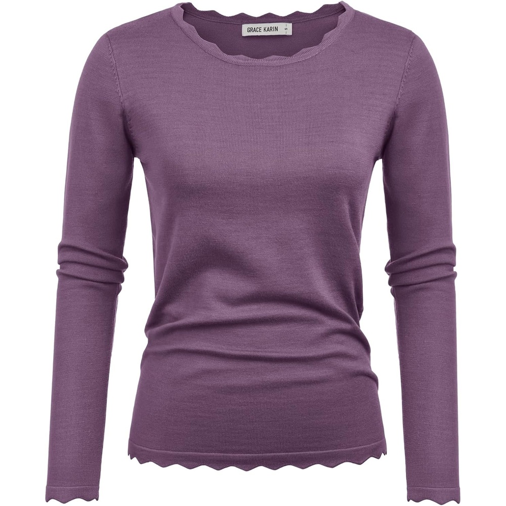 image:imageGRACE KARIN Long Sleeve Fall Sweaters for Women Trendy Business Casual TopsPurple