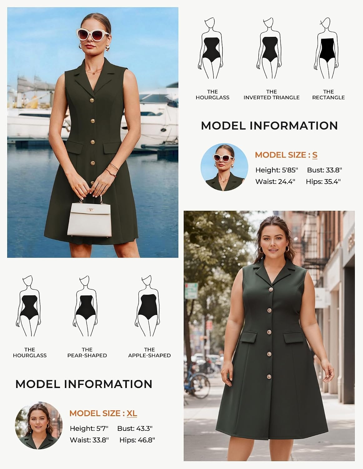 image:imageGRACE KARIN Womens Sleeveless Button Down Work Professional DressesArmy Green