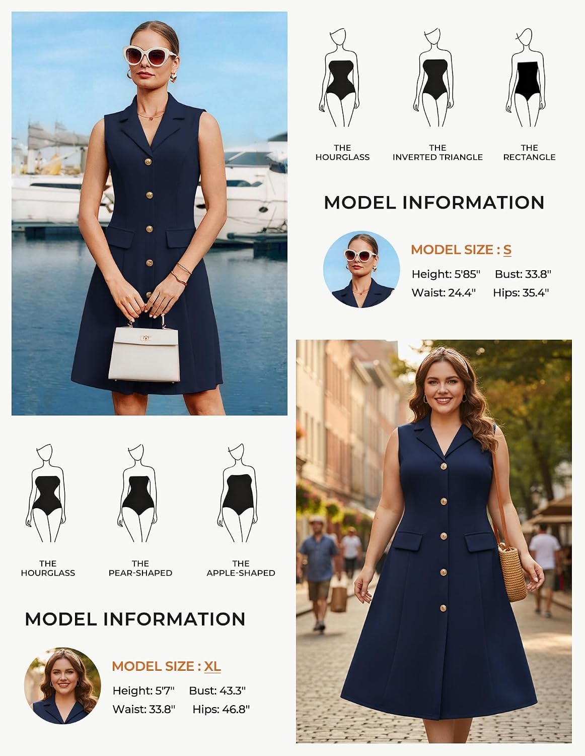 image:imageGRACE KARIN Womens Sleeveless Button Down Work Professional DressesNavy Blue