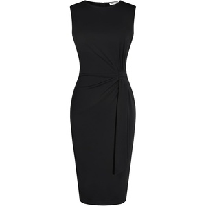 GRACE KARIN Women Sleeveless Bodycon Work Dress,Midi Sheath Business Dress(Black)