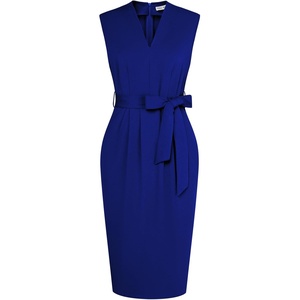 GRACE KARIN Women’s Bodycon Knee Length Sleeveless Dress with Pockets(Royal Blue)