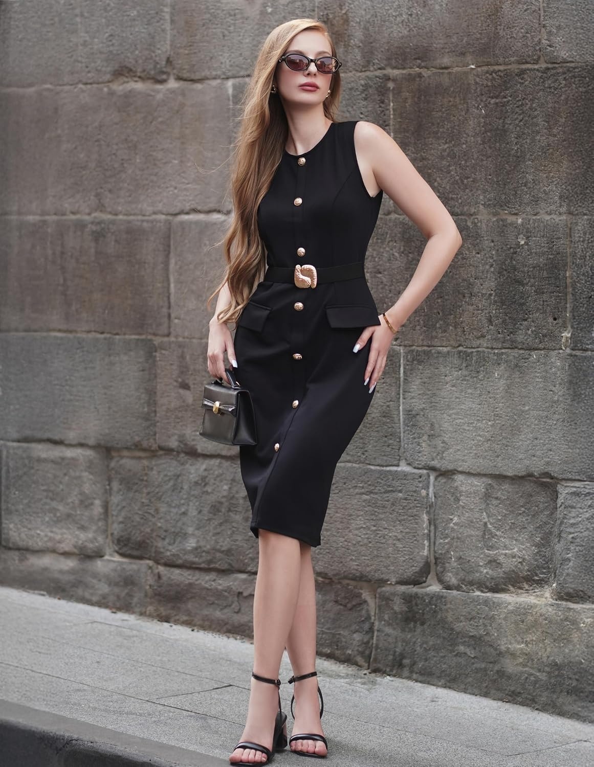 image:imageGRACE KARIN Womens Sleeveless Bodycon Work Office Business DressBlack
