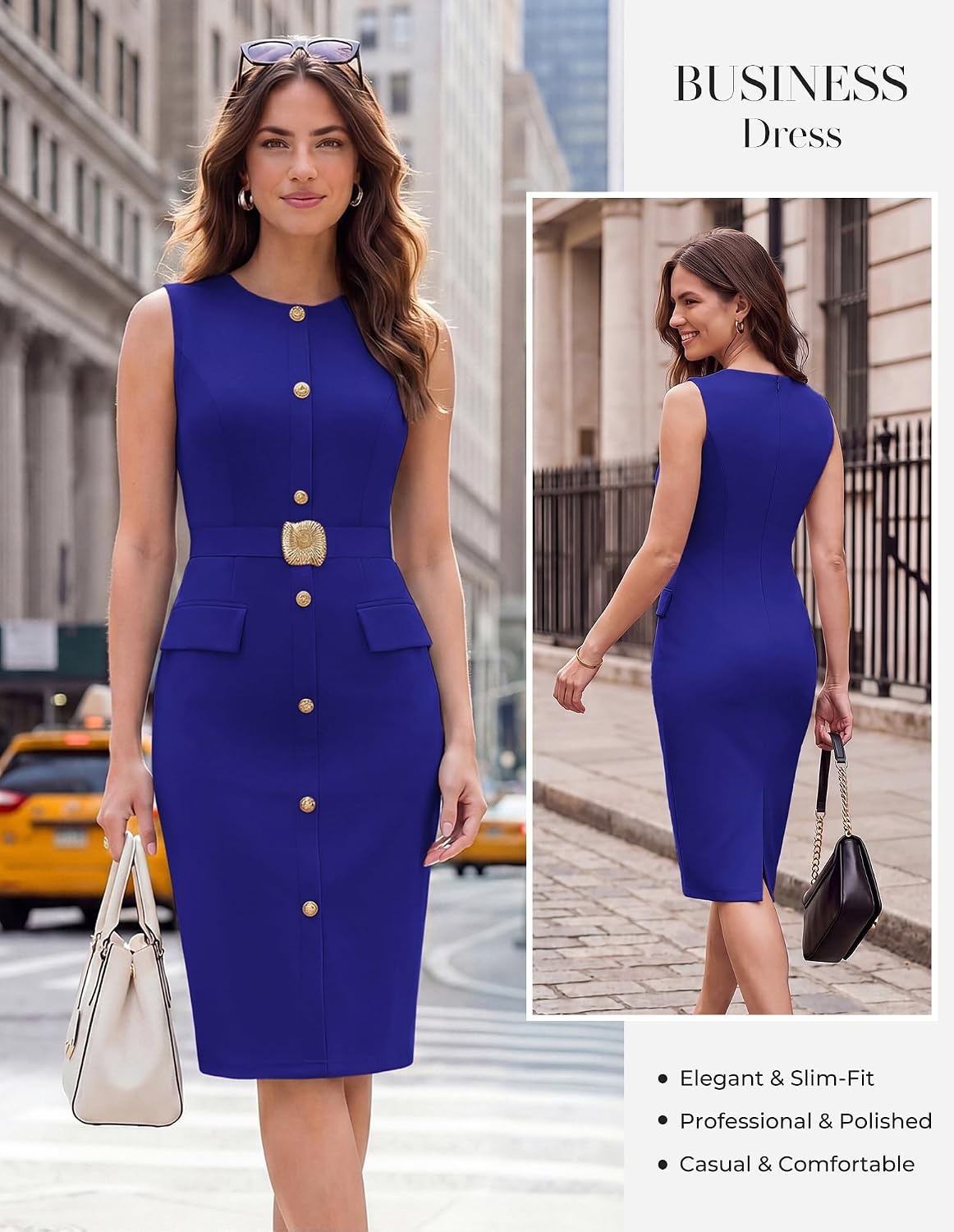 image:imageGRACE KARIN Womens Sleeveless Bodycon Work Office Business DressRoyal Blue