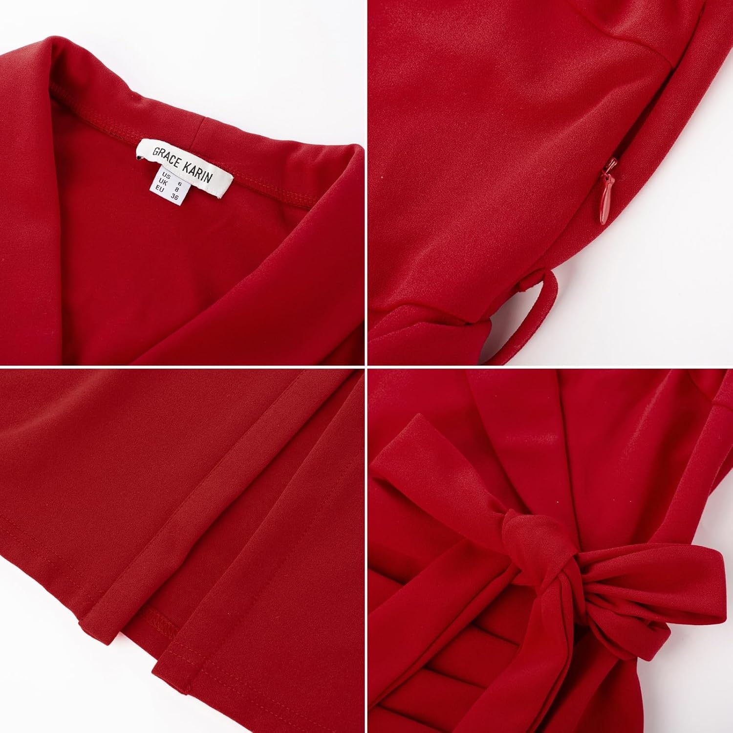 image:imageGRACE KARIN Womens Wear to Work Bodycon Sleeveless DressesDeep Red
