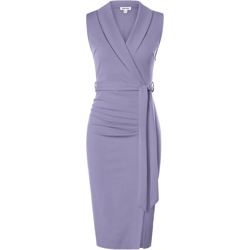 image:imageGRACE KARIN Womens Wear to Work Bodycon Sleeveless DressesLight Purple