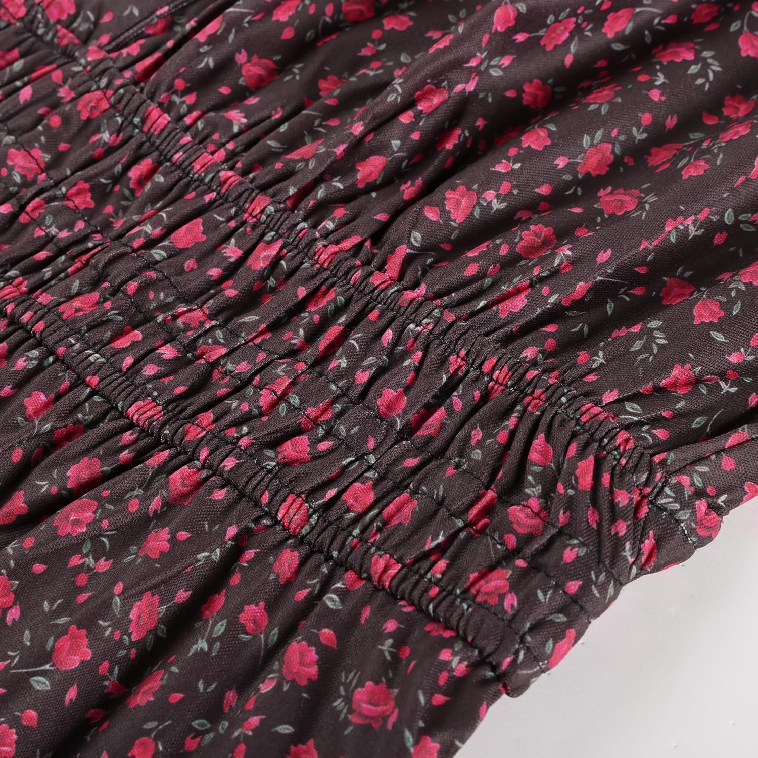 image:imageGRACE KARIN Womens VNeck ALine Knee Length Dress with PocketsBlack Pink Floral