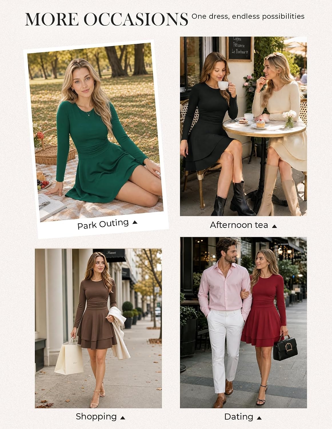image:imageGRACE KARIN 2026 Womens Fall Long Sleeve Party Mini Dresses with PocketsDeep Purple