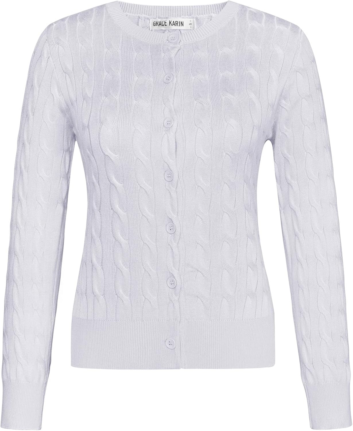 image:imageGRACE KARIN Cable Knit Cardigan Sweaters for Women Lightweight Fall OutfitsWhite