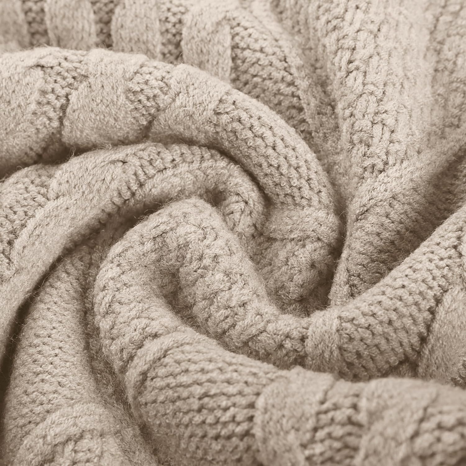 image:imageGRACE KARIN Cable Knit Sweater Women Crewneck Pullover TopsApricot