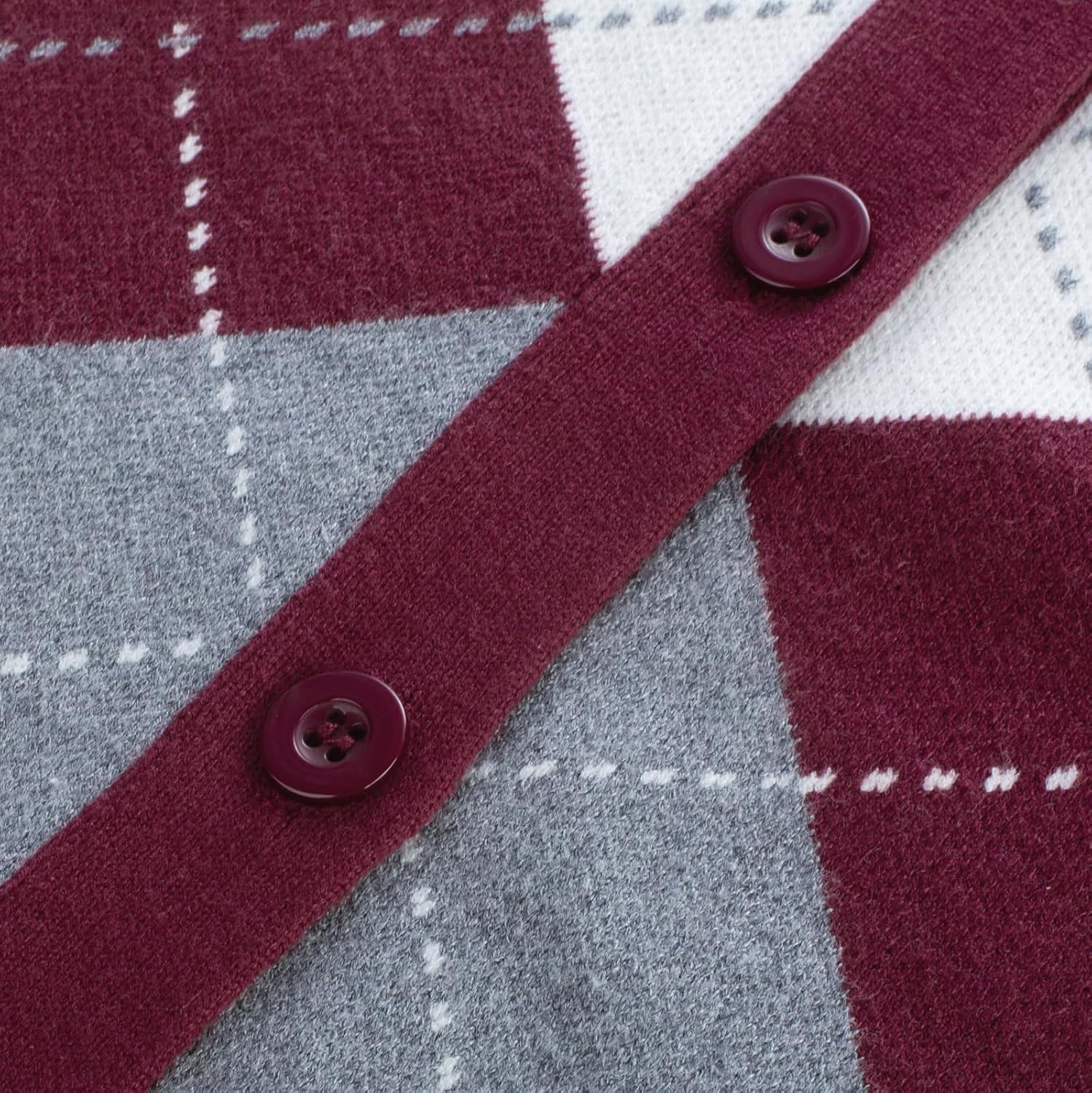 image:imageGRACE KARIN Cardigan Sweaters for Women Fall Argyle Sweater Preppy ClothesWine