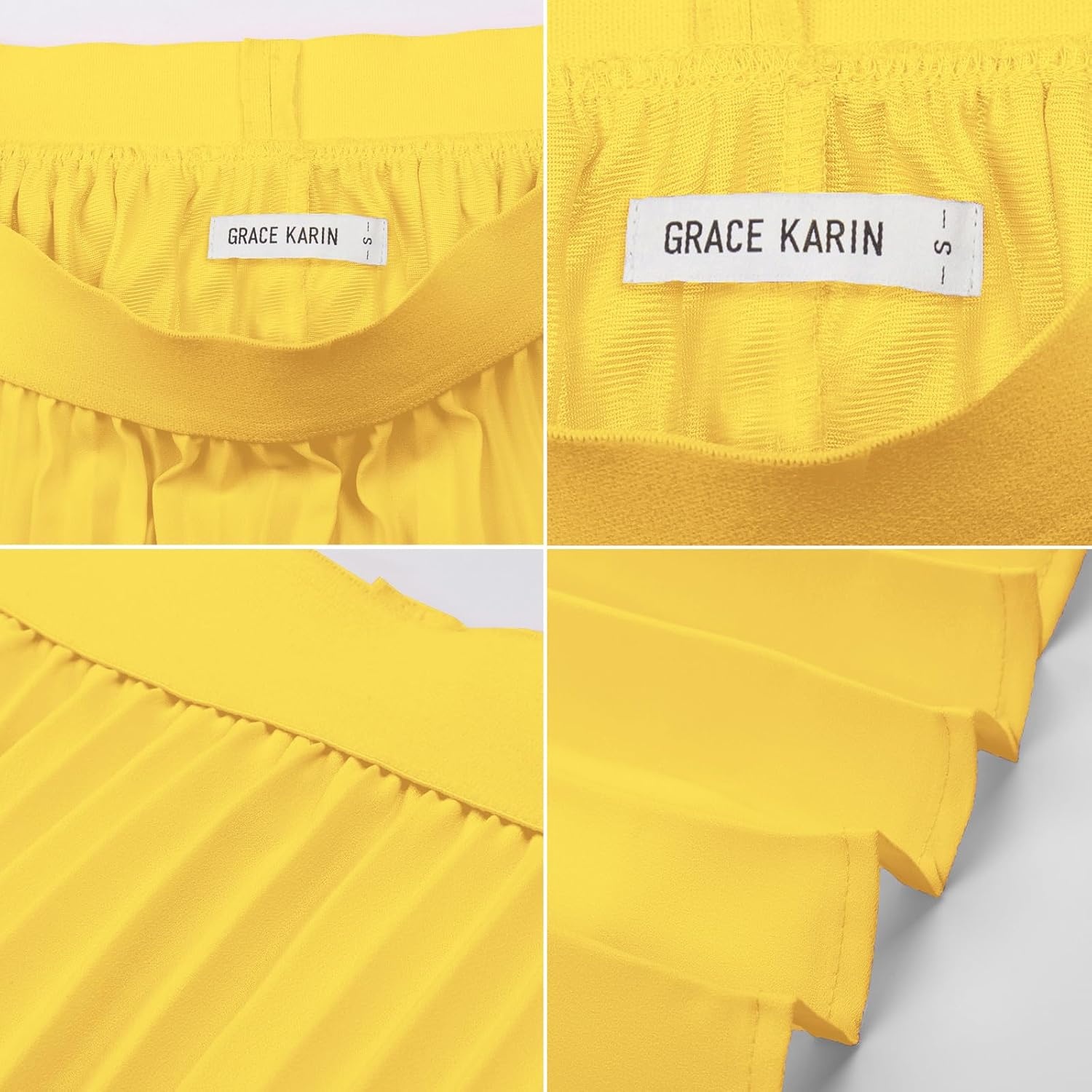 image:imageGRACE KARIN Pleated Midi Skirt for Women Chiffon ALine OutfitsGinger