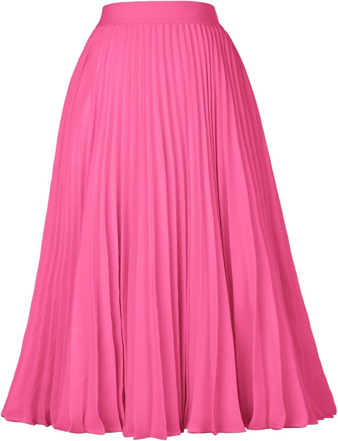 image:imageGRACE KARIN Pleated Midi Skirt for Women Chiffon ALine OutfitsRose Pink