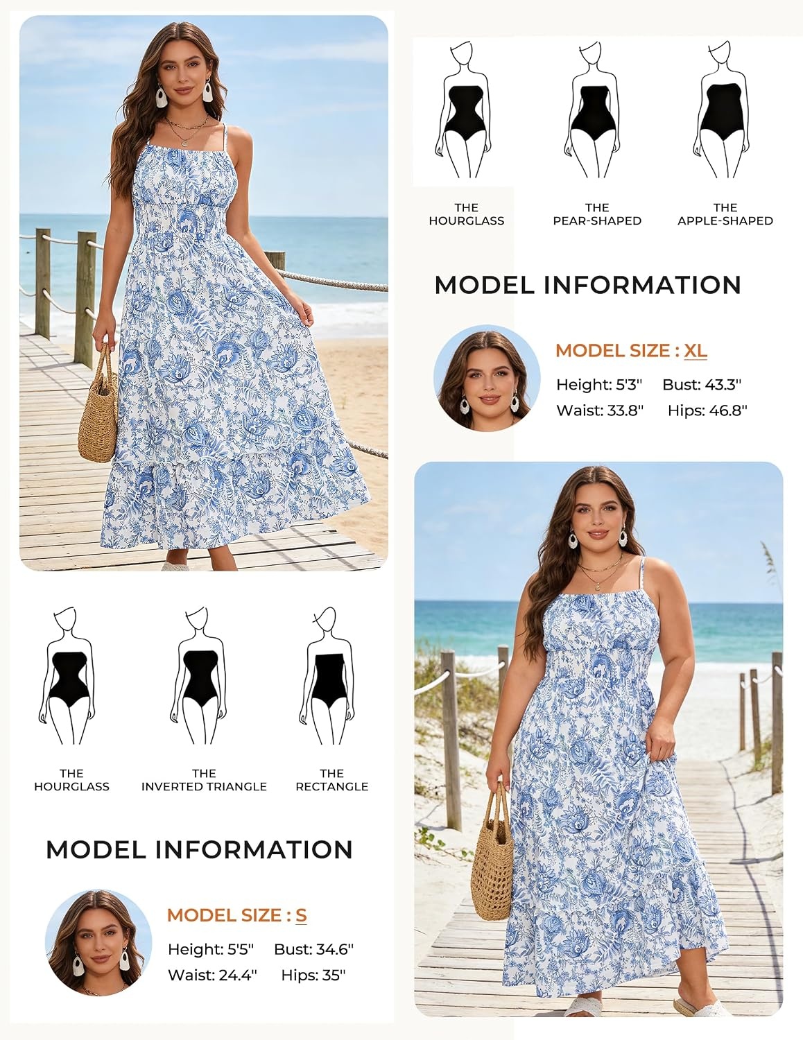 image:imageGRACE KARIN Summer Dresses for Women 2026 Vacation Boho Maxi SundressBlue White