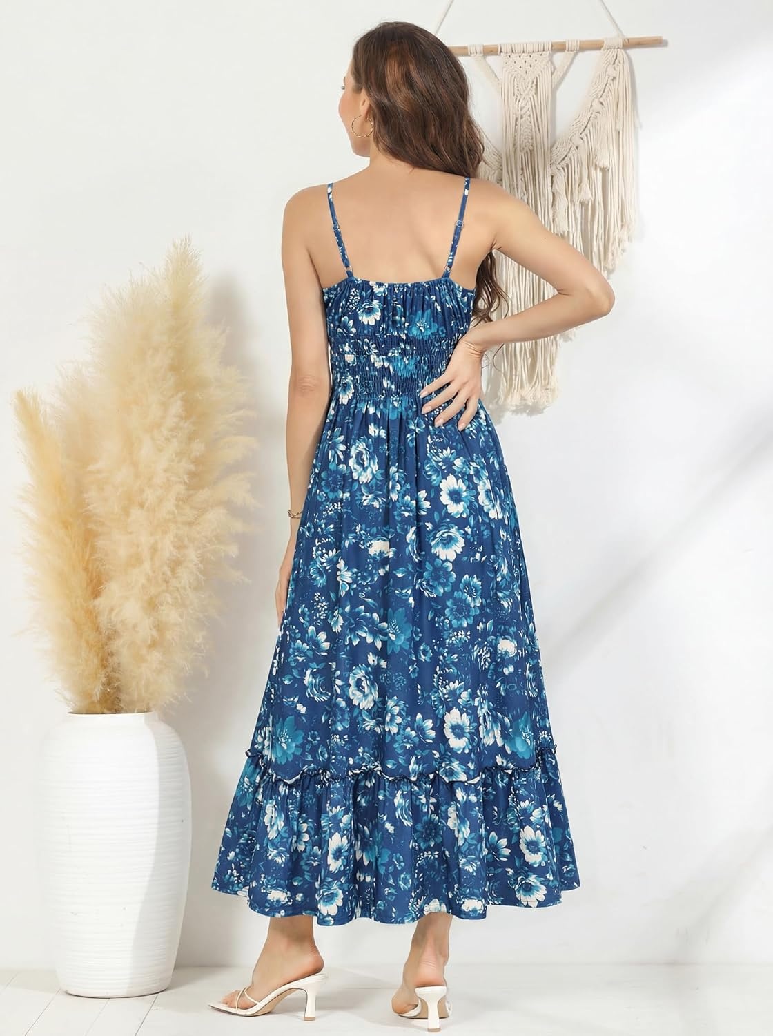 image:imageGRACE KARIN Summer Dresses for Women 2026 Vacation Boho Maxi SundressDark Blue