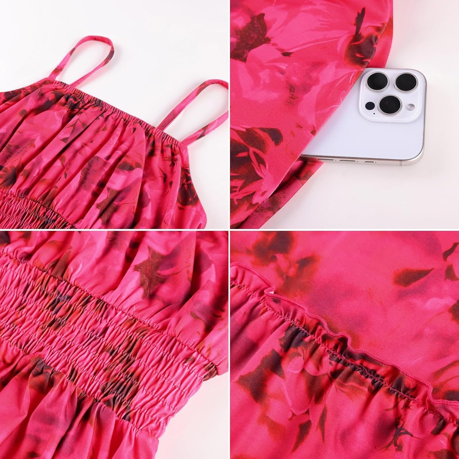 image:imageGRACE KARIN Summer Dresses for Women 2026 Vacation Boho Maxi SundressRose Red