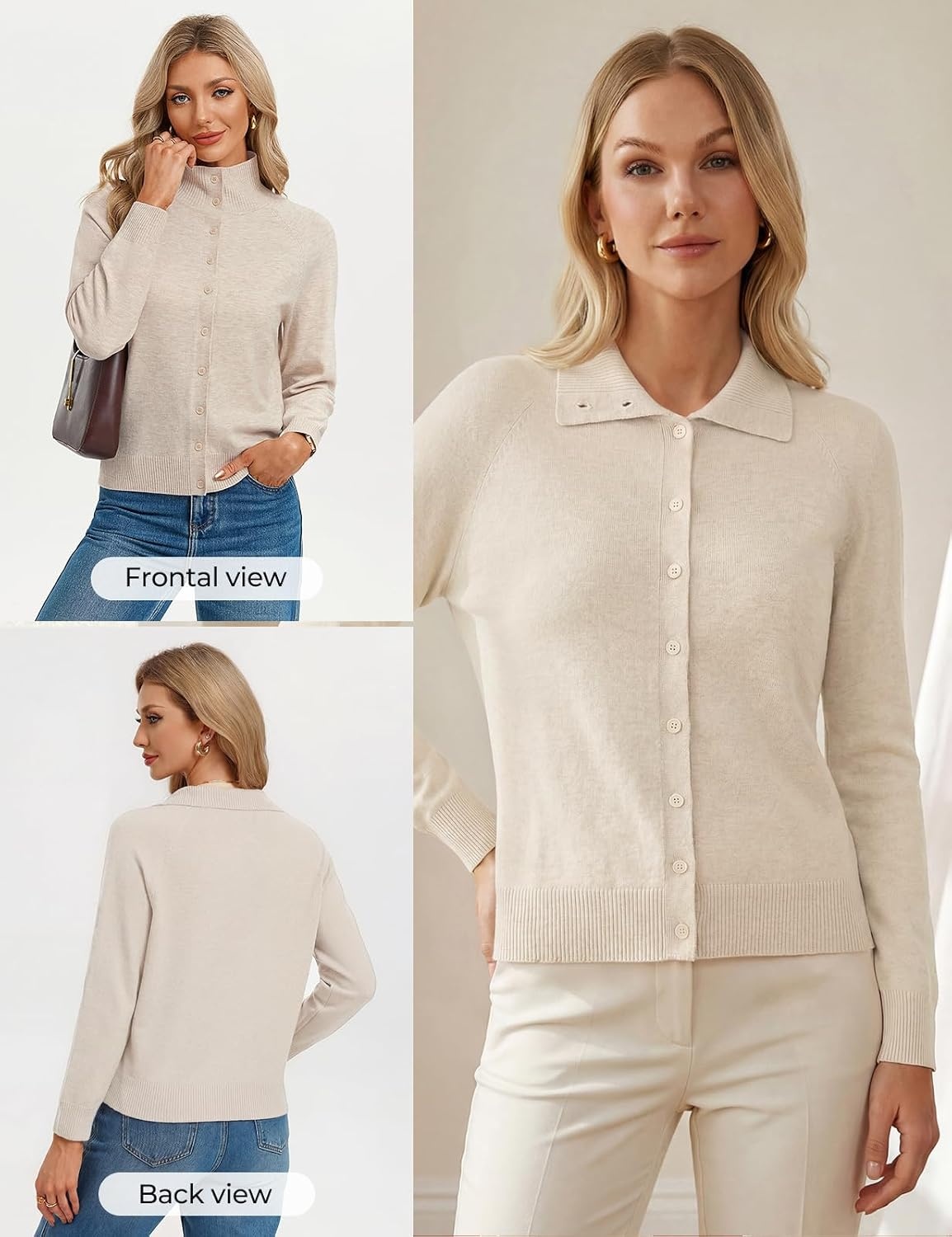 image:imageGRACE KARIN Women Lightweight Cardigan Sweaters Fall Teacher OutfitsBeige