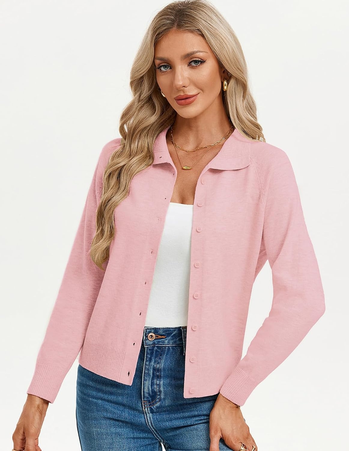 image:imageGRACE KARIN Women Lightweight Cardigan Sweaters Fall Teacher OutfitsPink