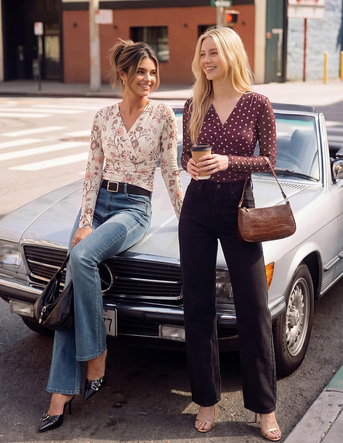 image:imageGRACE KARIN Womens Boho Mesh Tops Long Sleeve Blouses Dressy CasualBeige