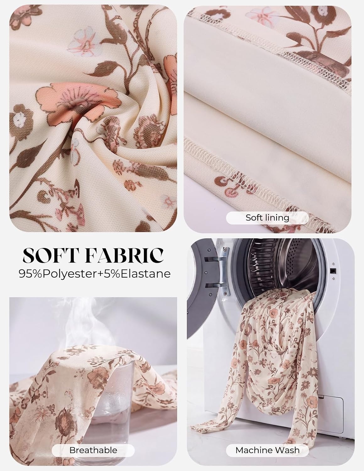 image:imageGRACE KARIN Womens Boho Mesh Tops Long Sleeve Blouses Dressy CasualBeige