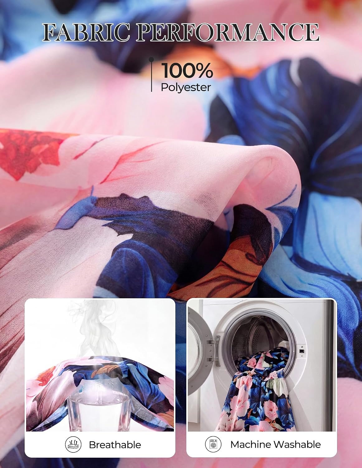 image:imageGRACE KARIN Womens Casual Long Sleeve Chiffon Floral Mini Fall DressesBlue Pink
