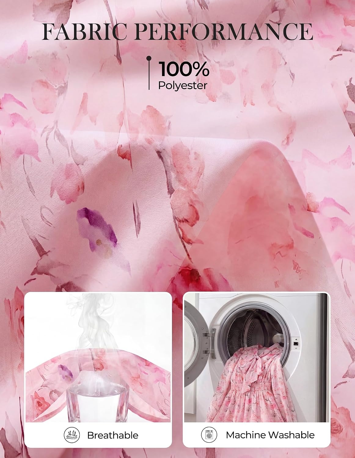 image:imageGRACE KARIN Womens Casual Long Sleeve Chiffon Floral Mini Fall DressesPink Floral