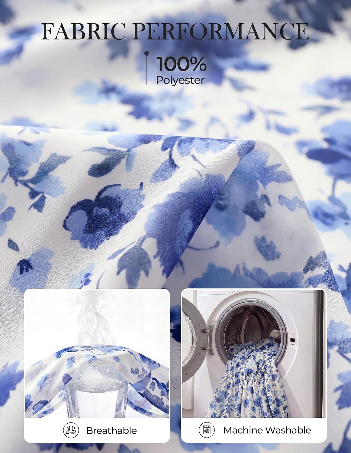 image:imageGRACE KARIN Womens Casual Long Sleeve Chiffon Floral Mini Fall DressesWhite Blue