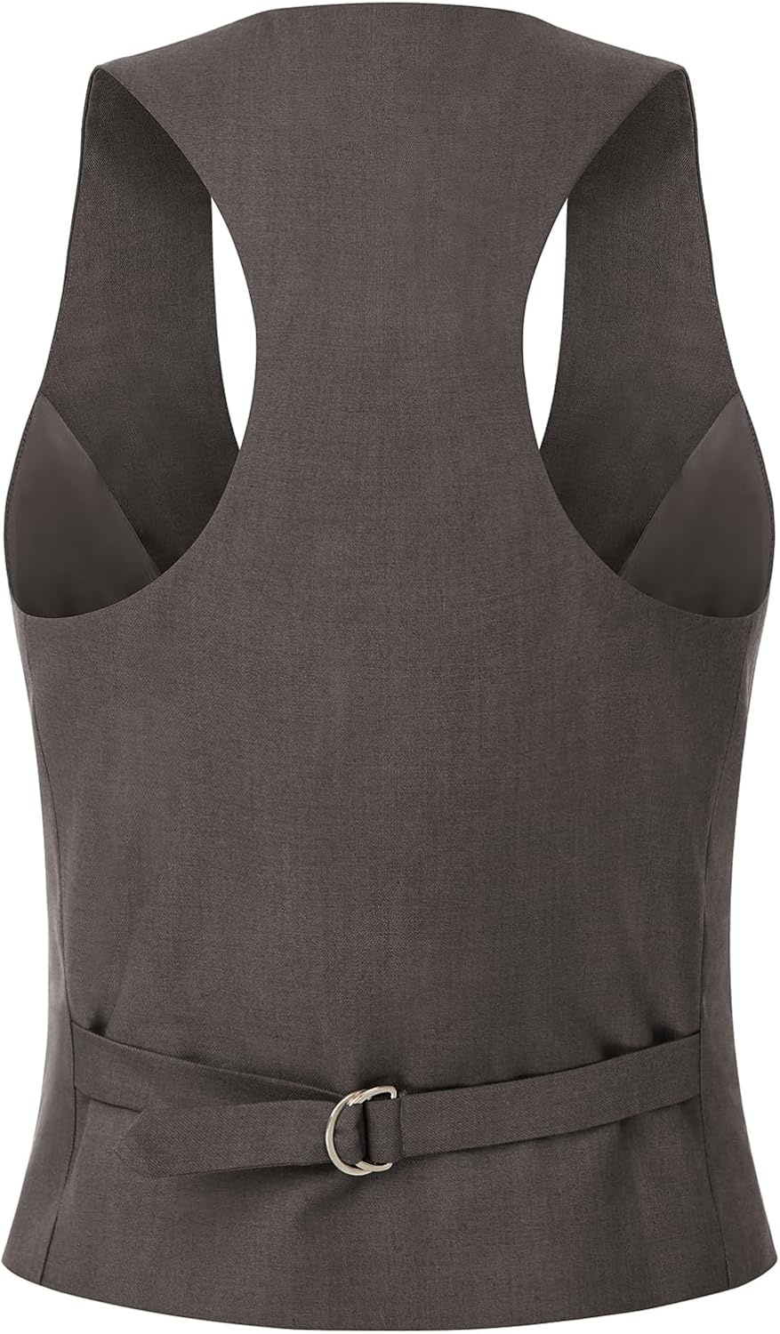 image:imageGRACE KARIN Womens Suit Vest Top Dressy Casual Sleeveless Button Waistcoat Fromal Steampunk Blazer for Work OfficeGray Brown