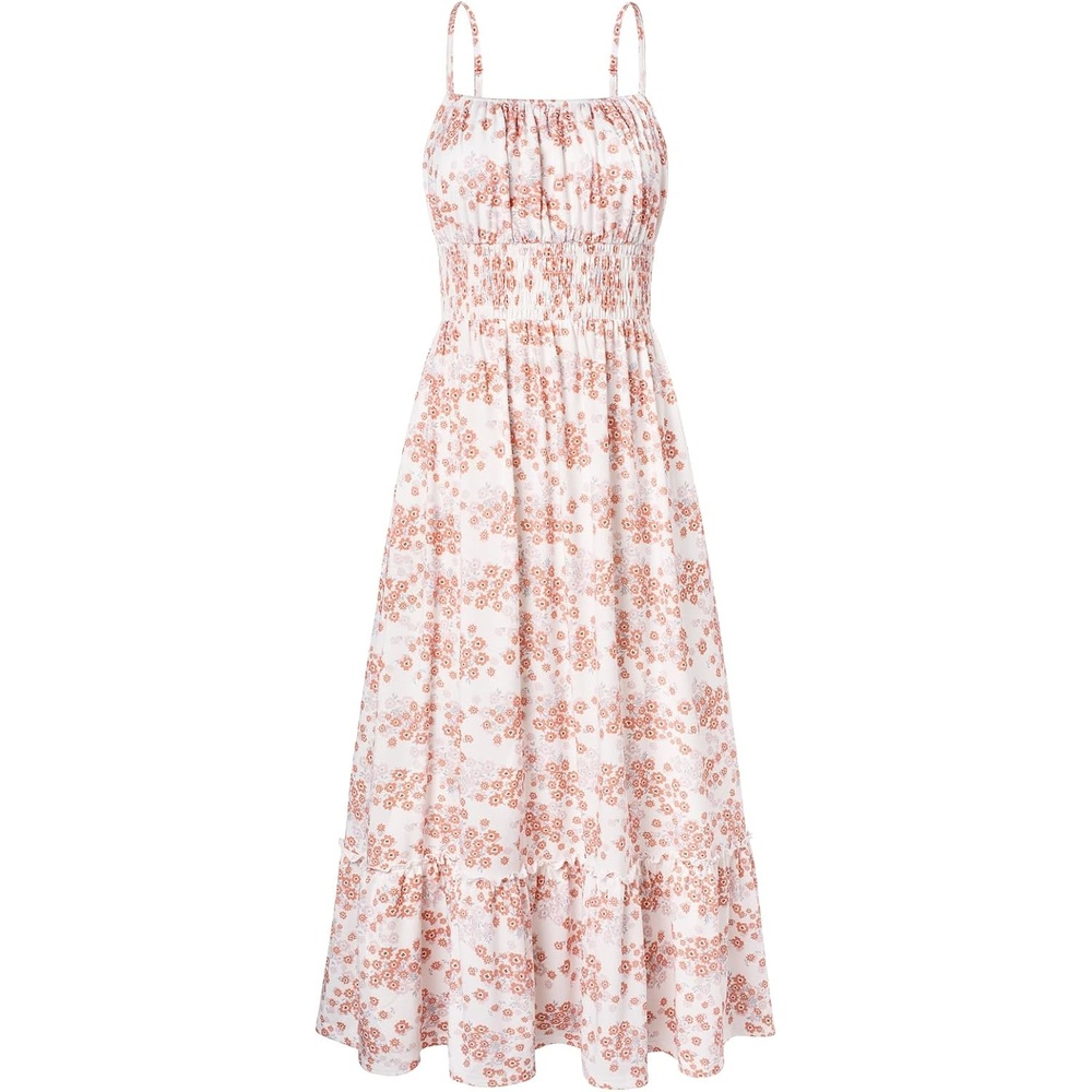 image:imageGRACE KARIN Summer Dresses for Women 2026 Vacation Boho Maxi SundressBeige Floral