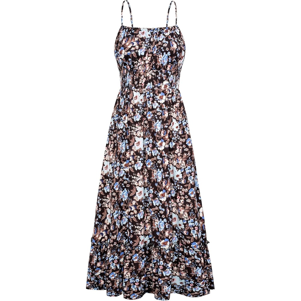 image:imageGRACE KARIN Summer Dresses for Women 2026 Vacation Boho Maxi SundressBlack Floral