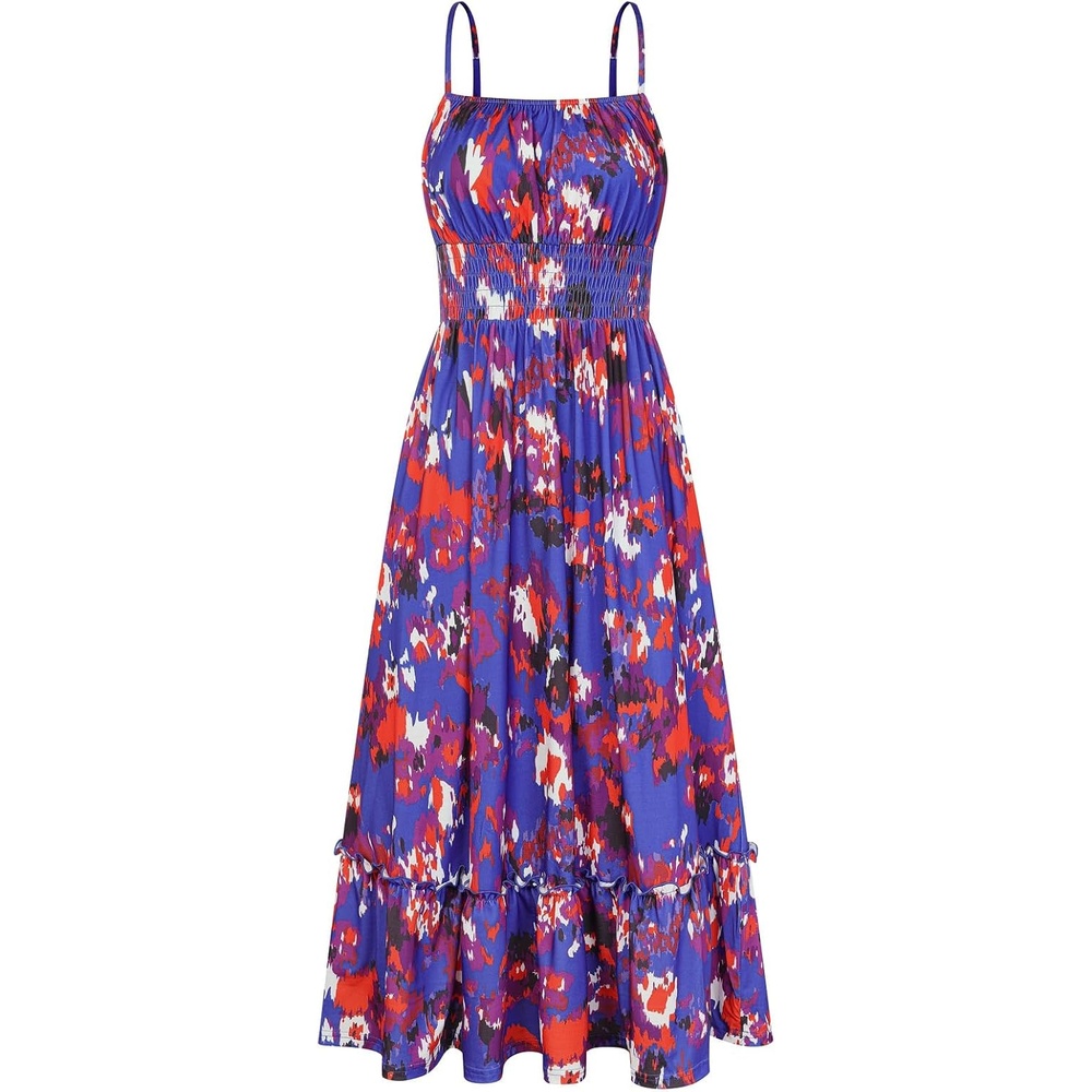 image:imageGRACE KARIN Summer Dresses for Women 2026 Vacation Boho Maxi SundressBlue Red