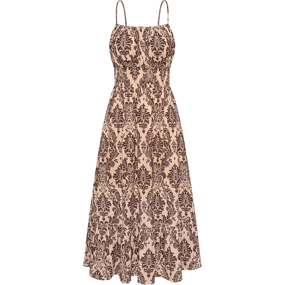 image:imageGRACE KARIN Summer Dresses for Women 2026 Vacation Boho Maxi SundressBrown Floral