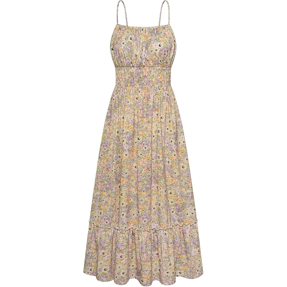 image:imageGRACE KARIN Summer Dresses for Women 2026 Vacation Boho Maxi SundressPurple Green Floral