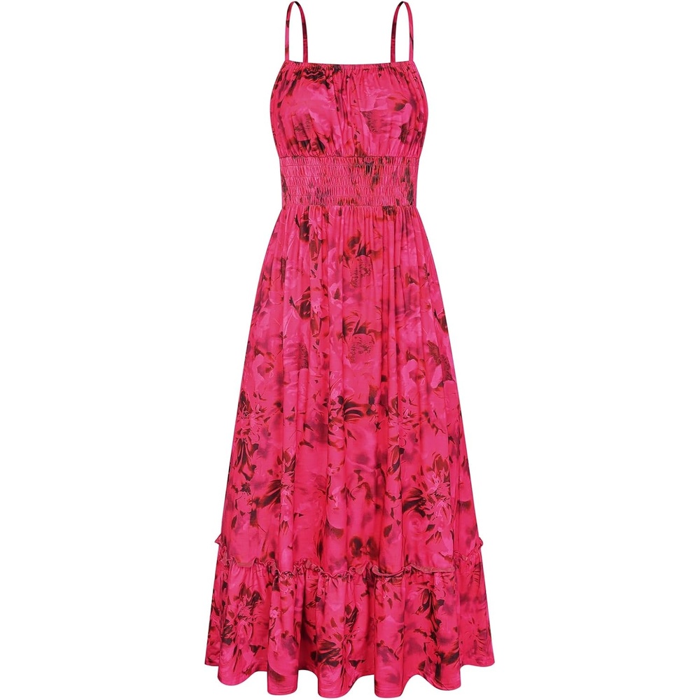 image:imageGRACE KARIN Summer Dresses for Women 2026 Vacation Boho Maxi SundressRose Red