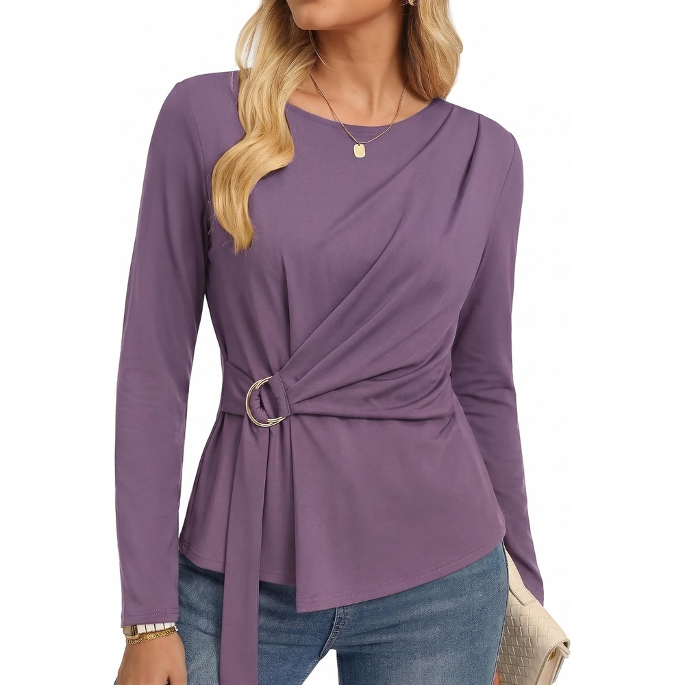 image:imageGRACE KARIN Women Long Sleeve Peplum Top Dressy Casual ShirtPurple