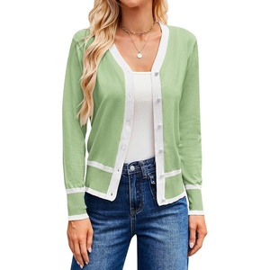 GRACE KARIN Cardigan Sweaters for Women Fall Lightweight Cropped Cardigan(Sage Green)